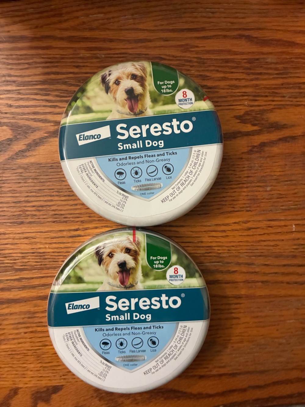 TWO seresto collars SMALL for dogs